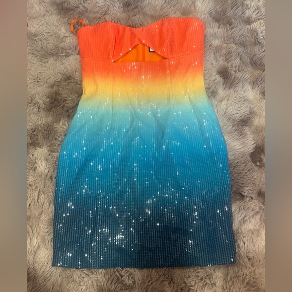 Runaway The Label Dresses & Skirts - Runaway The Label Revolve Sequin Ombre Strapless Mini Dress Sz XS